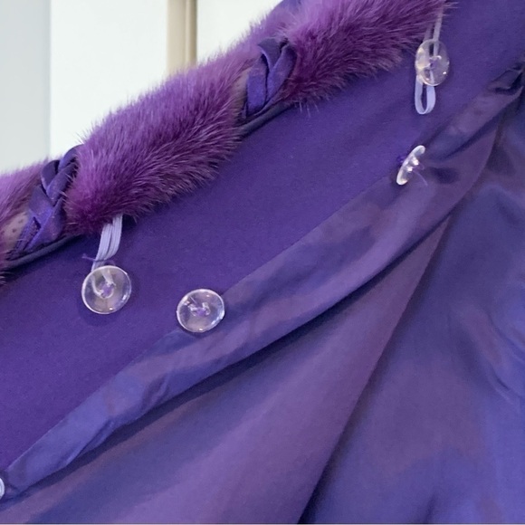 Natasia Collection Faux Fur Collar Purple formal skirt suit set Mother of bride - Picture 9 of 12